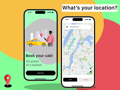 Prototype Mobile App Design booking cab cancel booking fare freelance full time hire me in drive location lyft map ola part time rapido taxi uber ui user experience user interface ux