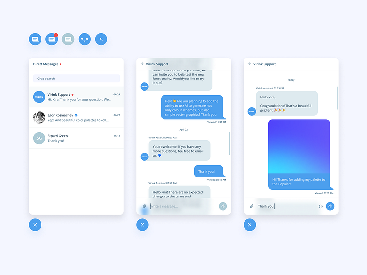 Daily UI 013 — Direct Messaging by Egor Kosmachev on Dribbble