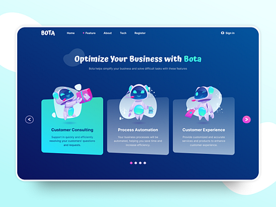 Bota - AI Business Website ai ai website business company design home page landing page ui uxui webapp website