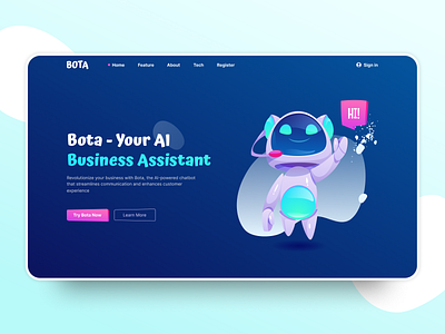Bota - AI Business Website ai ai website business company design home page landing page ui uxui webapp website