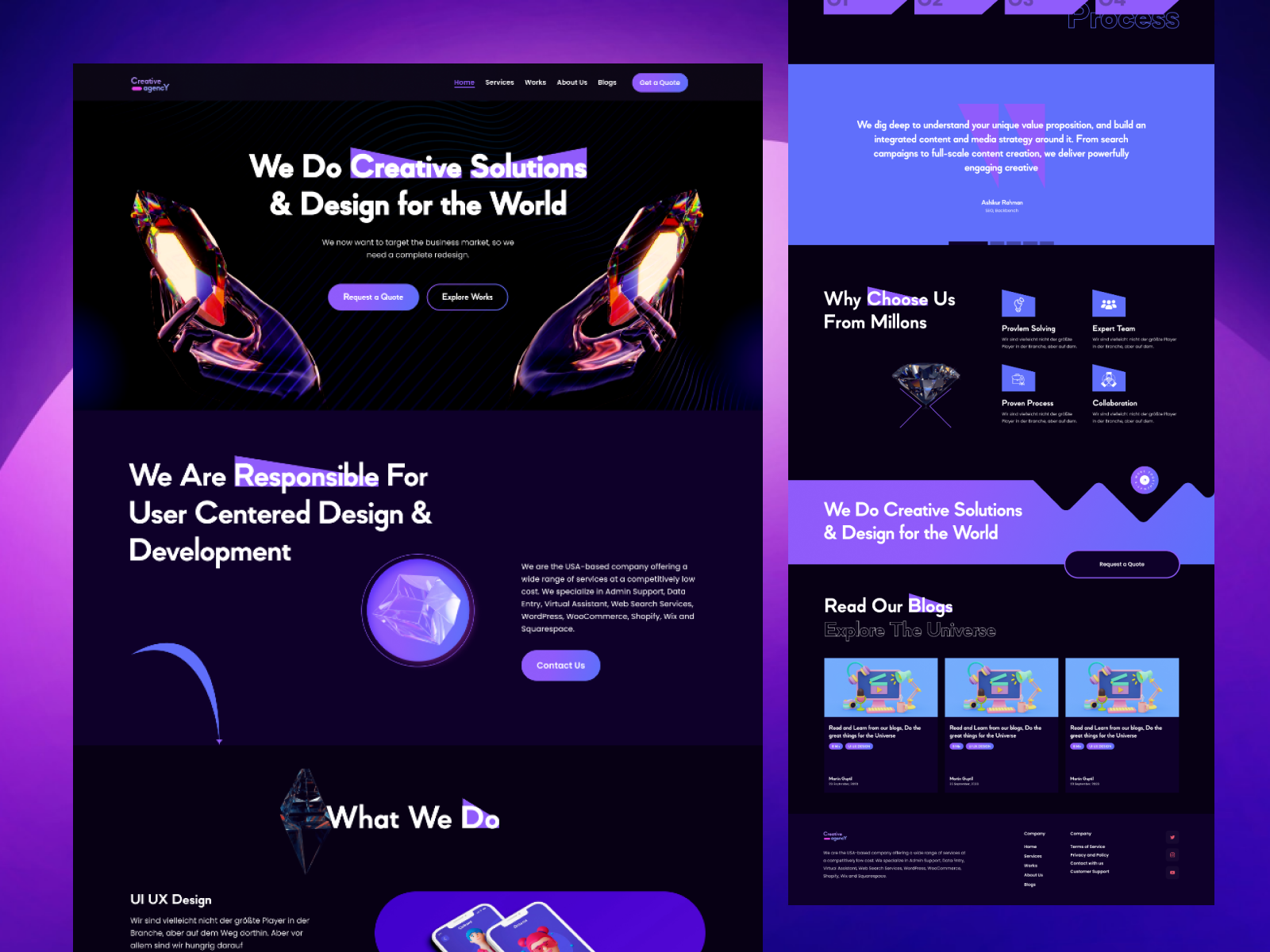 Creative Landing Page UI Design agency website animation branding creative design landing page landing page design landing page ui ui user interface website website ui