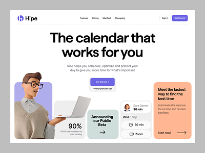 Hipe Website design interface product service startup ui ux web website