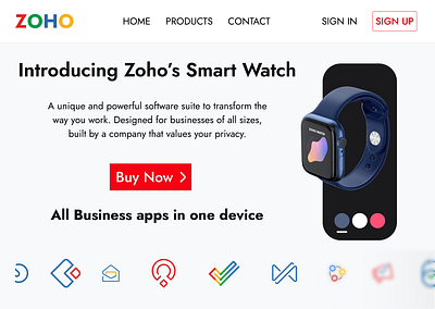 Zoho's Smart Watch 3d advertisement animation banner brand design branding graphic design illustration logo motion graphics photoshop ui ux vector zoho