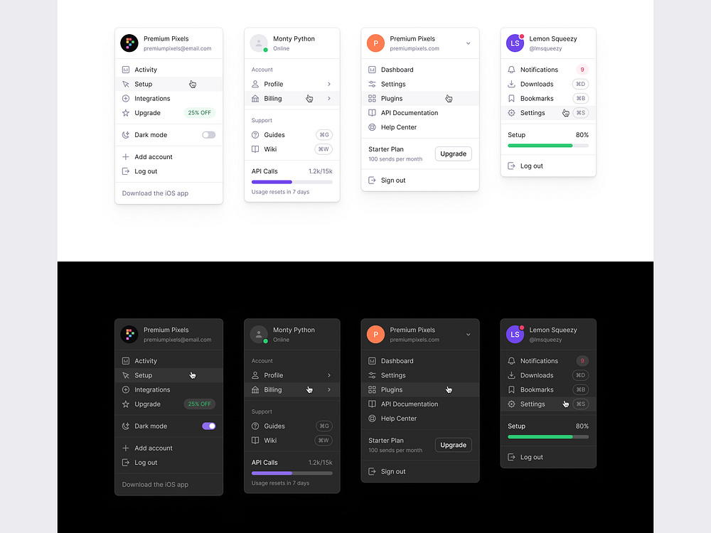 Browse thousands of Menu UI images for design inspiration | Dribbble