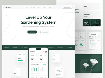 Tanam - Landing Page Design apps chart clean company dashboard design graph inspiration interface landing minimalist mobile page responsive system ui ux