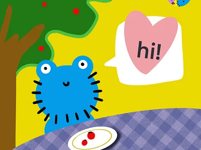 Im Weird K.A frog with beard.kkkk graphic design 可爱 插画