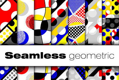 Geometric patterns. Seamless vector geometric geometric pattern geometric patterns mondrian mondrian style pattern patterns polka dot polka dots retro pattern seamless vector