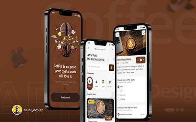 Coffee shop app design Concept ⚡ app app design coffee coffee app design coffee app for ios coffee shop design typography ui ui ux design ux