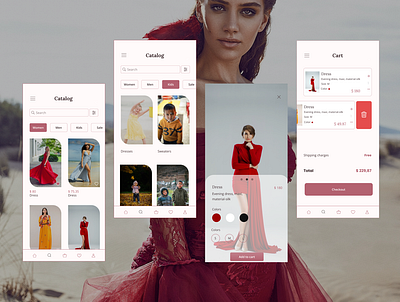 Mobile application for a clothing store graphic design ui