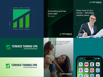 Terence Thomas CPA accounting bookkeeping brand branding design firm identity logo tax