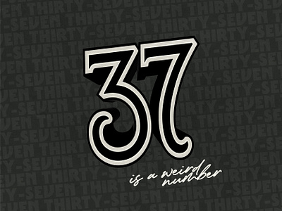 thirty-seven 37 birthday design doodle graphic design numeral thirty seven vector weird