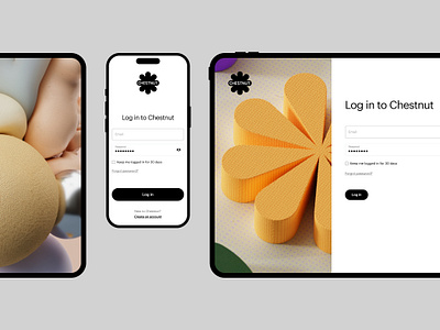 Personal investment app Chestnut - responsive onboarding flow app design financial app fintech investment app ipad responsive iphone responsive login logo mobile app design product design responsive design ui ux