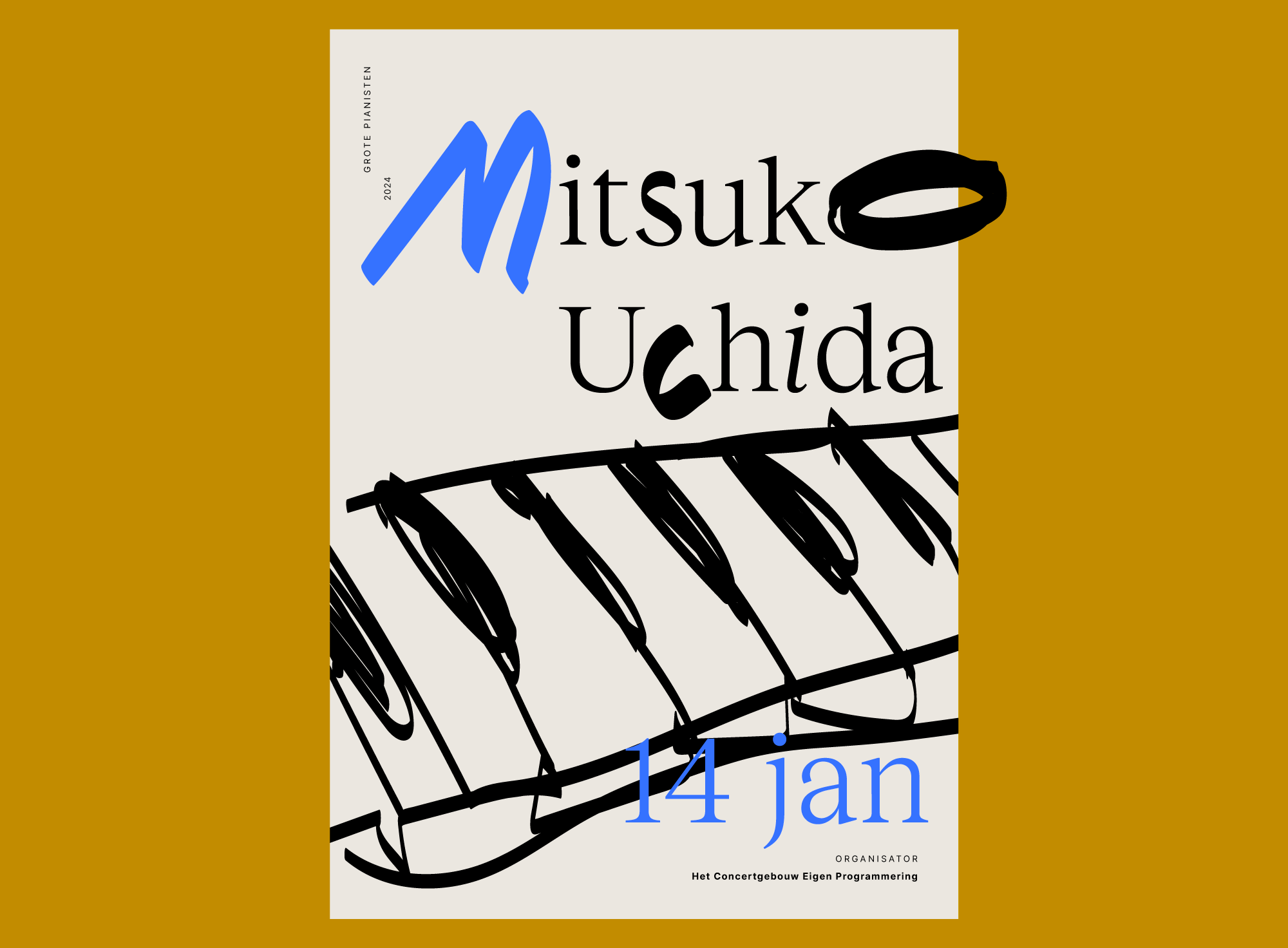 Poster illustration music piano poster vector