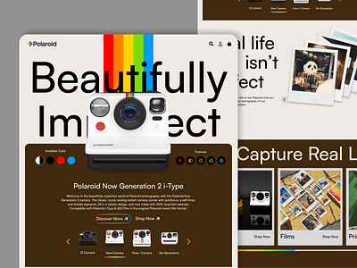 Polaroid - Retro Landing Page Redesign branding camera commerce company profile corporate e commerce header landing page minimalism online shop pages product retro ui web design website