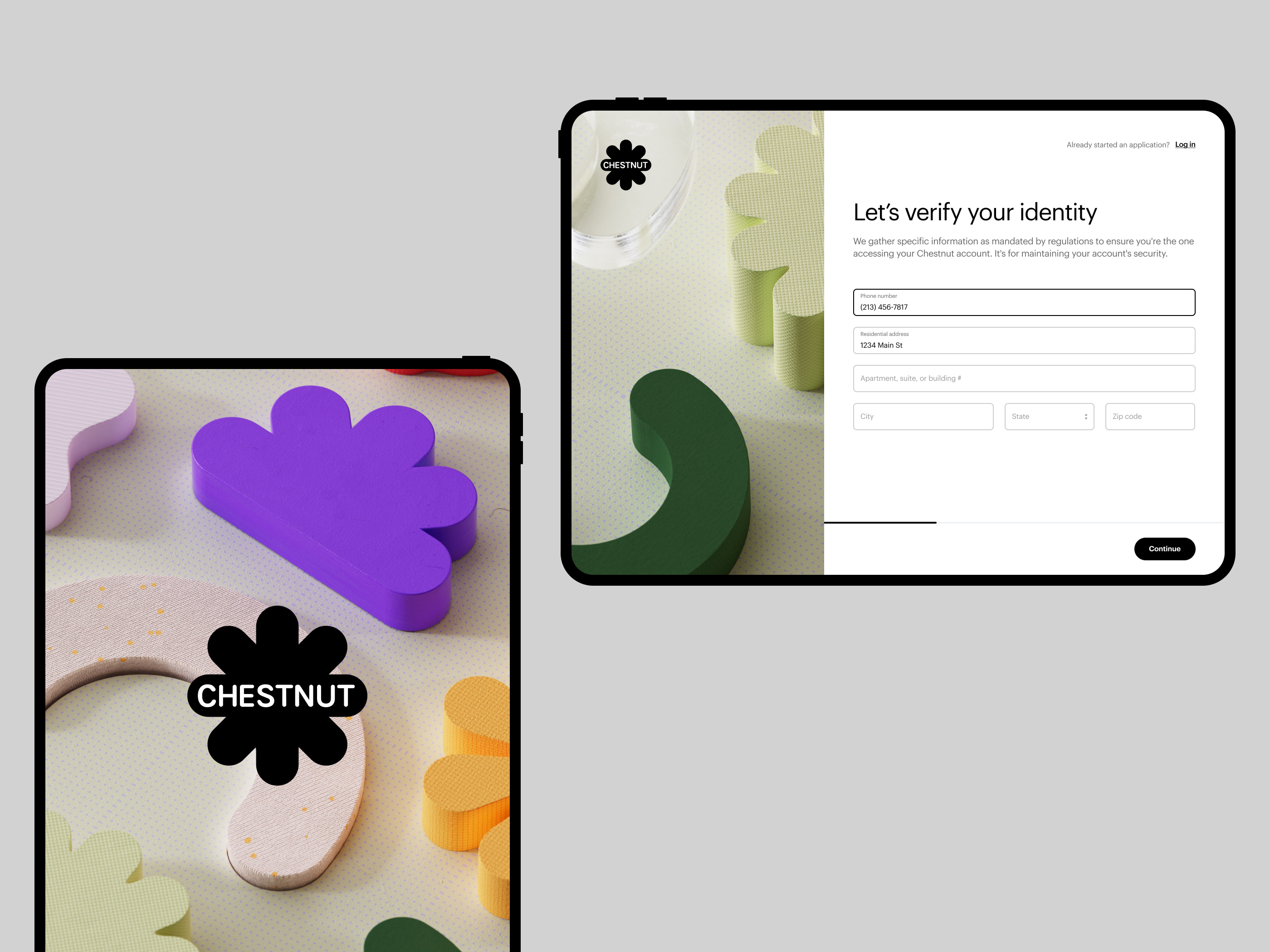 Personal investment app Chestnut - responsive onboarding flow app branding design financial app fintech ipad responsive logo onboarding flow product design responsive web ui ux