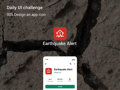 Daily UI Challenge | 005 | App Icon alert app dailyui dailyuichallenge earthquake fjstudio flaticon.com google icon mobile ui