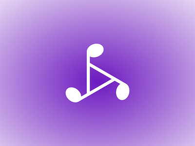 Music Streaming Startup Logo Concept branding geometry gradient graphic design logo movement music notes play playbutton purple startup streaming symbol vlads