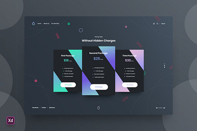 Pricing Table Landing Page Template - Adobe XD 3d animation branding graphic design landing landing page logo motion graphics ui