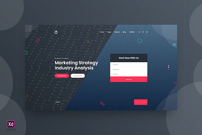 Hero Header Landing Page Template - Adobe XD. 3d animation branding graphic design logo motion graphics ui