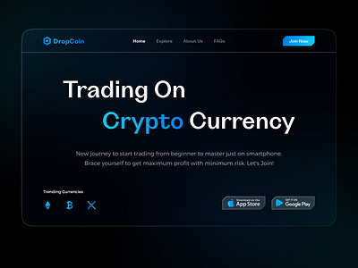 Crypto Currency Web Hero Section bitcoin case study concept creative creative design crypto crypto currency daily ui design hero section hero section design popular design trading trending ui ui design ux ux design web design website design