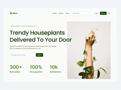 Houseplant delivery landing page branding design figma landing page product design ui ui ux design ux web design website website design