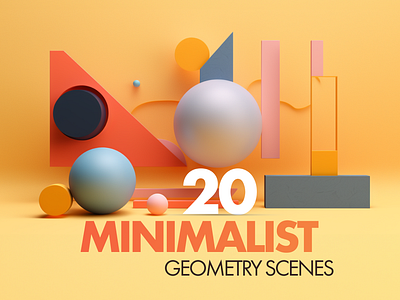 20 MINIMALIST GEOMETRY SCENES background geometric minimalist ui ux wallpaper webdesign yellow