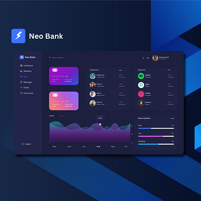 Banking Website Dashboard | UI/UX DESIGN FIGMA app application bank design graphic design illustration mobile app ui