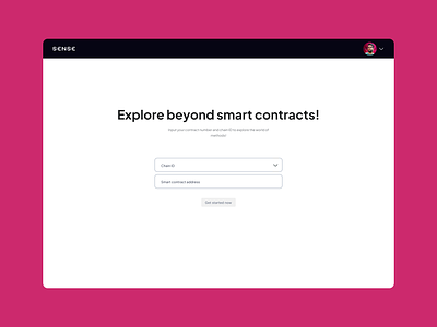 Sense main page blockchain design pouya sense sepanta smart contracts ui ux web3