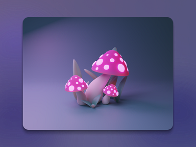 Toxic mushrooms 3d art blender cute forest graphic design grass grey illustration lighting model mushrooms pink plant sculpting toxic