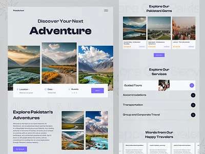 Tourism Website Landing Page 3d creative design graphic design hero section illustration landing page modern landing page product design tour tourism trip ui ui inspiration ux visual design web web 3 web design website designer