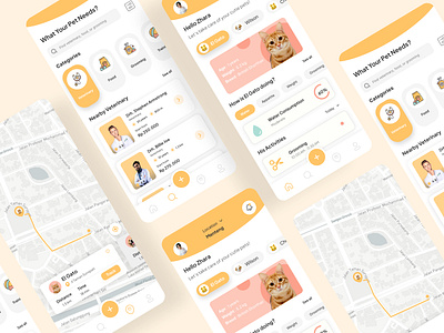 Your Pet - Pet Care Mobile App app care cats dogs foods maps mobile mobile design mobile ui pet pet app pet care pet shop pet track track ui uiux veterinary