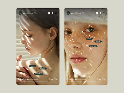 Instagram Stories templates for Yono skin care branding design graphic design typography