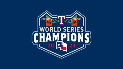 World Series Champions Logo for 2023 Texas Rangers badge baseball branding championship graphic design logo design sports texas texas rangers world series