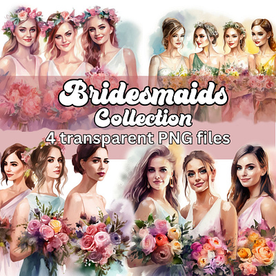 Boho Bridesmaids Clipart graphic design illustration