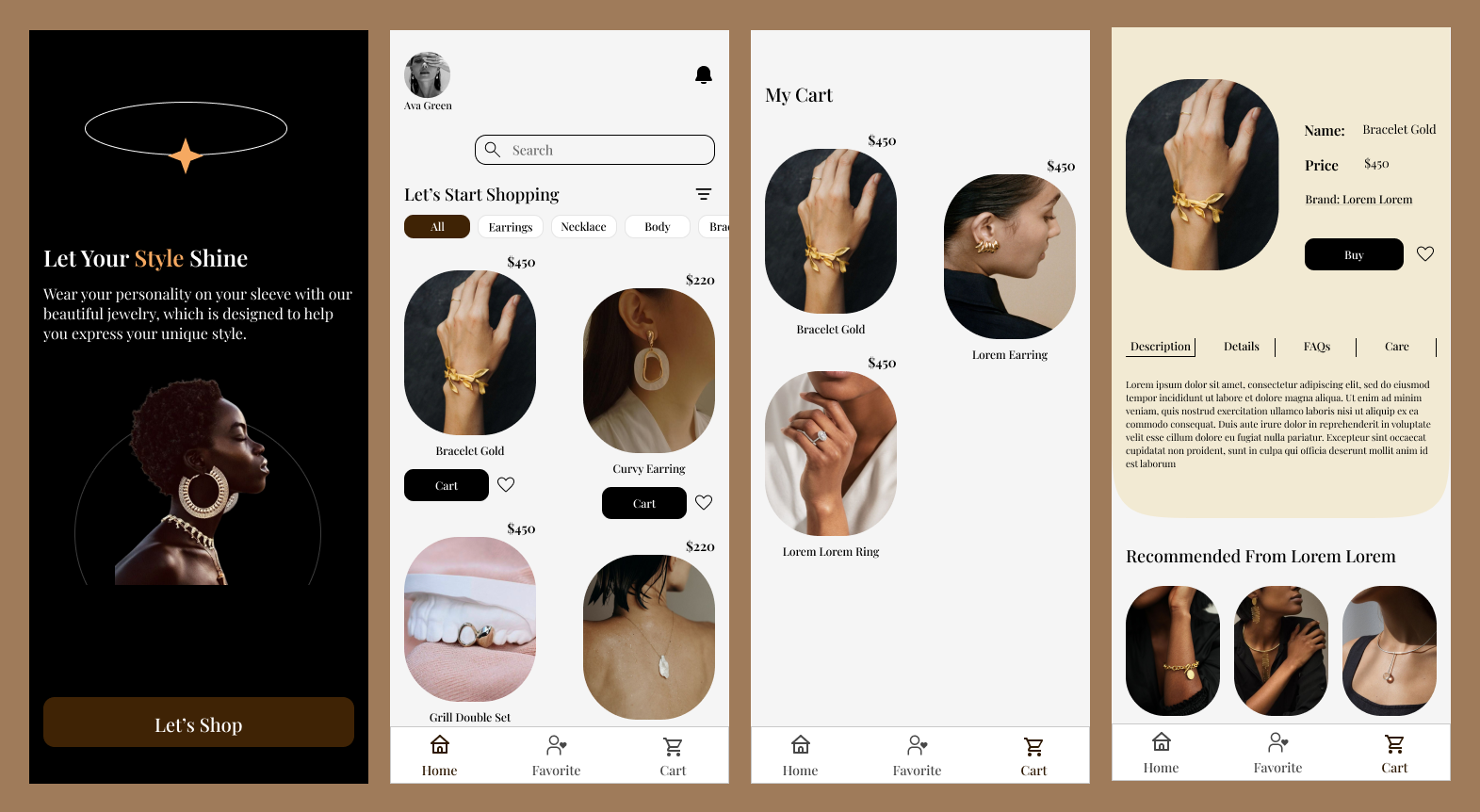 Mobile Jewelry App by Abu Faridat on Dribbble