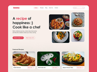 Daily UI Challenge | Food Recipe Landing Page auto layout daily ui daily ui challenge figma figma auto layout food recipe landing page layouting ui design ui ux visual design web design web ui