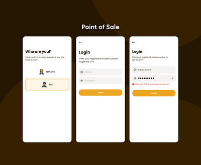 Canto - POS registration app branding canteen consumer food food app graphic design login mobile app orange app point of sale product registration sign in sign up ui user ux yellow app