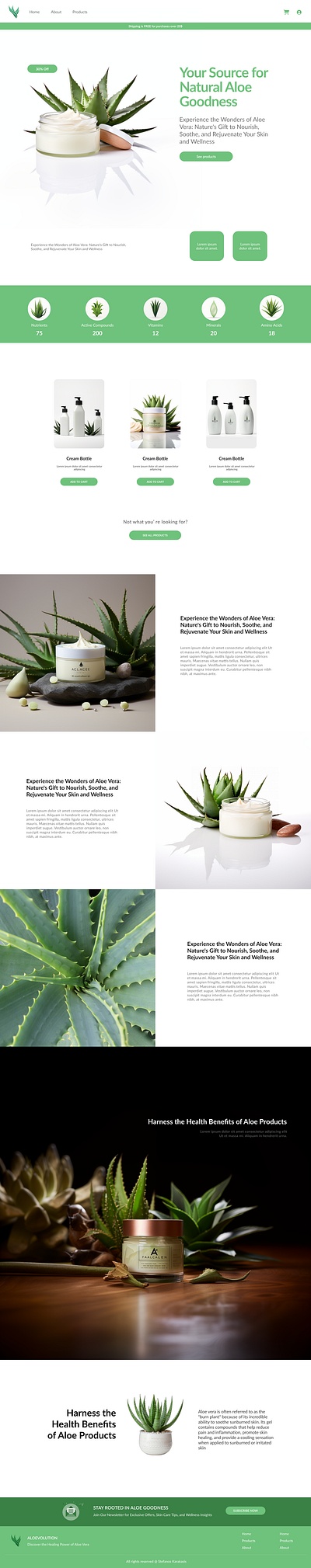 Organic Elegance: Aloe-Inspired Design aloe aloe vera graphic design ui web web design