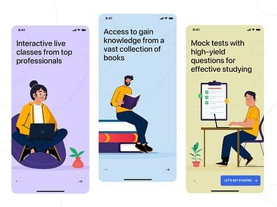 Onboarding screens - Speed Learning App app app design casestudy colour design illustration learning app onboarding ui uiux ux