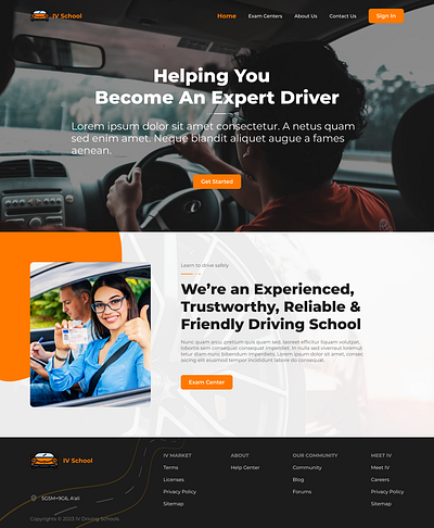 Driving School Landing Page academy animation driving school interactive design landing page responsive smart animations ui ux design web