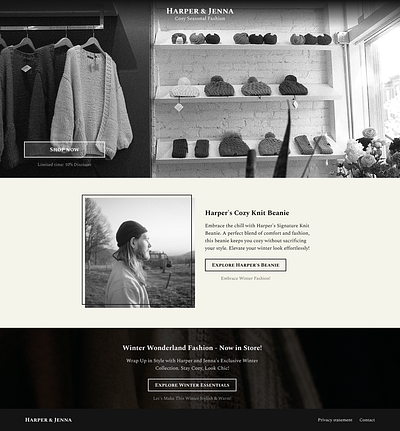 Harper & Jenna - Clothing website ui webdesign website