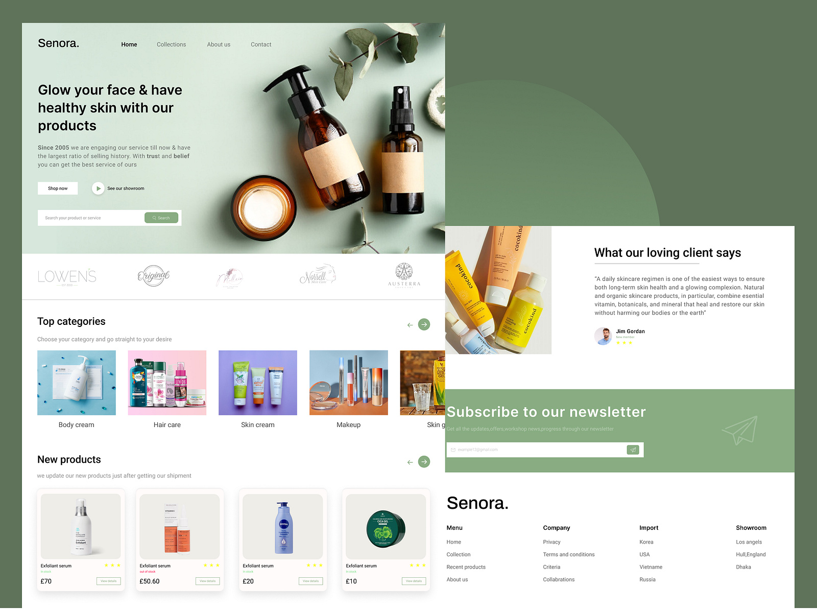 Skincare website design by Ramimur Rahman on Dribbble