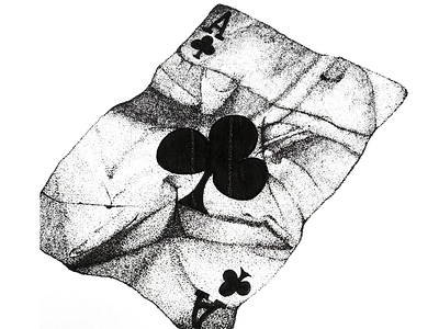 Crumpled Ace 3d ace branding design dotwork dribbbleshots graphic design illustration illustrator ink inktober micron pen photoshop playingcards stipple stippling