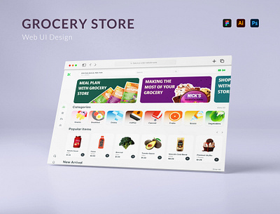 Grocery Store Web UI Design figma ui user experience design user interface design ux web design