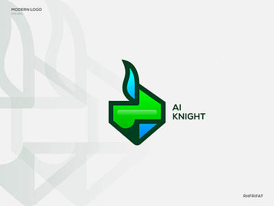 Ai Knight - Modern Logo ai ai logo branding branding and identiy design fighter graphic design knight logo modern professional logo strong timeless unused vector