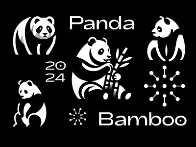 PANDA - 2024 bamboo black branding design family graphic design icon identity illustration logo marks ours panda symbol ui white
