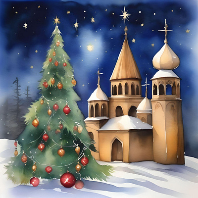 Armenian Christmas C- January 6 - Watercolor religious