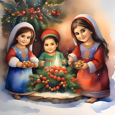 Armenian Christmas F - January 6 - Watercolor religious