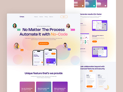 Saas Landing Page Ui advertising banking cmc consulting customer service finance fintech ios landing page management marketing minimal interface review saas saas product saas website sales visual interface web design website