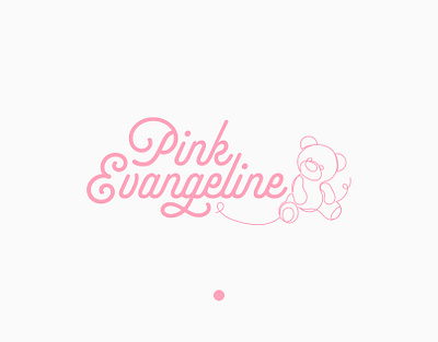 Pink Evangeline Logo Concept branding children boutique graphic design illustration logo pink teddy bear